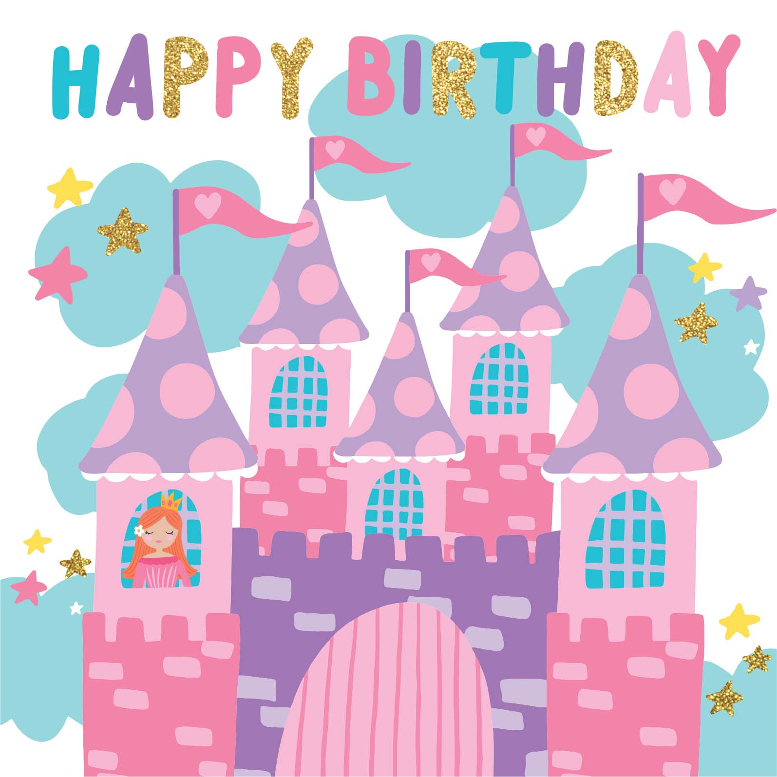 Greeting Card Enchanted - Castle Birthday